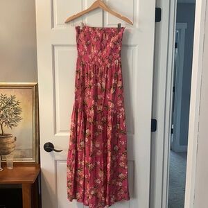Strapless floral dress